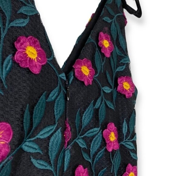 Dress the Population Sunny Floral Maxi Dress black pink teal flowers appliqué S - Picture 9 of 13
